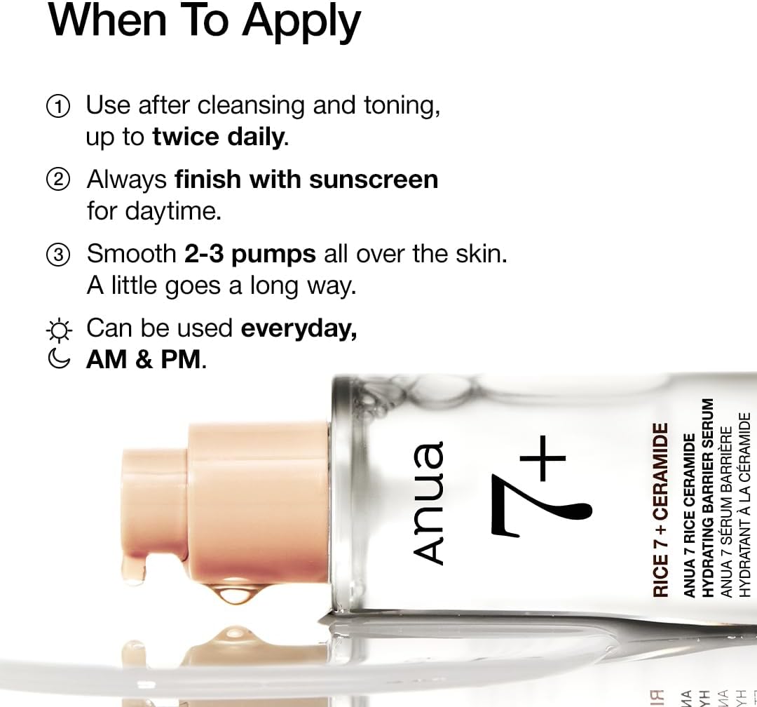 Anua 7 Rice Ceramide Hydrating Barrier Serum 50ml - ZM Cosmetics