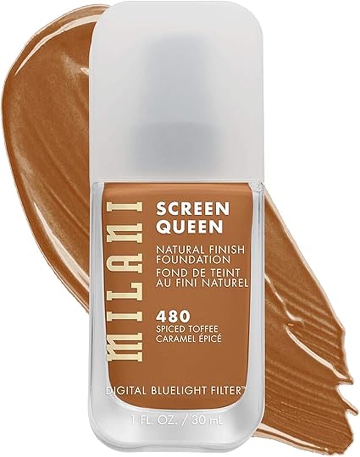 Milani Screen Queen Liquid Foundation Makeup - Cruelty Free Foundation With Digital Bluelight Filter Technology (Spiced Toffee)