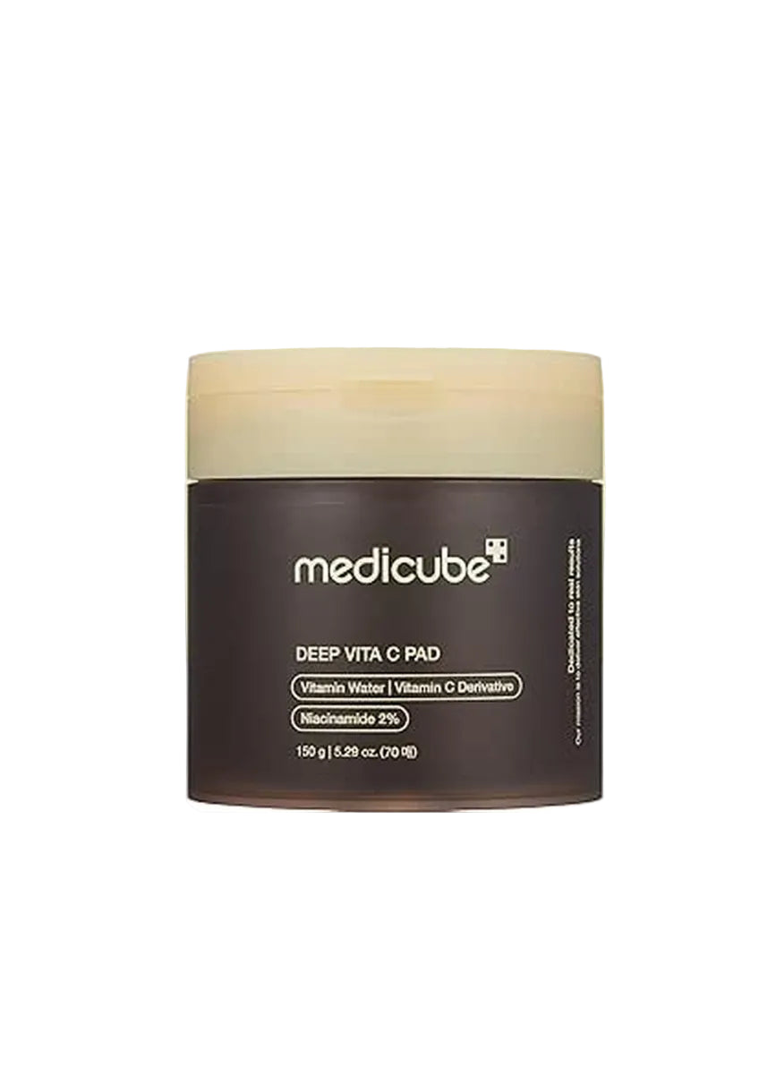 Medicube Deep Vita C Facial Pads, Vitamin C Toner Pads for Uneven Skin Tone, 500,000PPM of vitamin water & 3 types of vitamin, Hydrating & Resurfacing (70 sheets) - ZM Cosmetics
