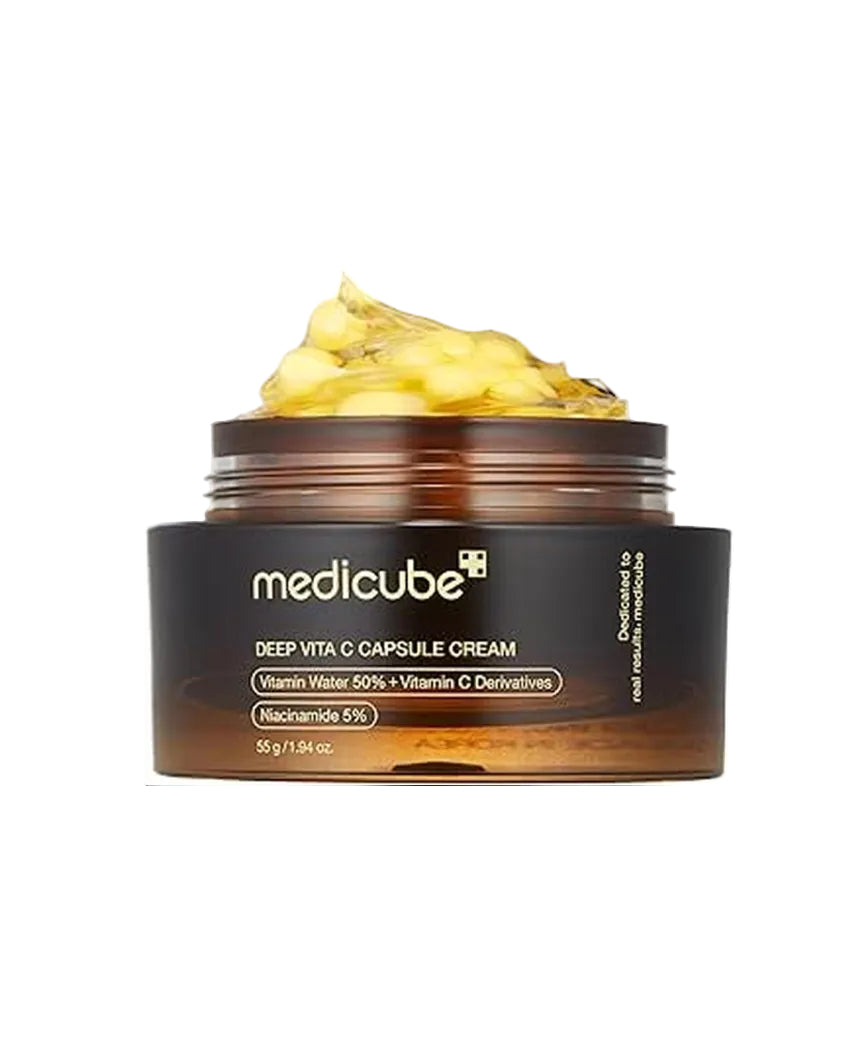 medicube Deep Vitamin C Golden Capsule Face Moisturizer - Liposome Capsules For Wrinkles, Skin Radiance - Transparent Gel for Glow Hydration - Korean Skin Care 1.94 oz - ZM Cosmetics