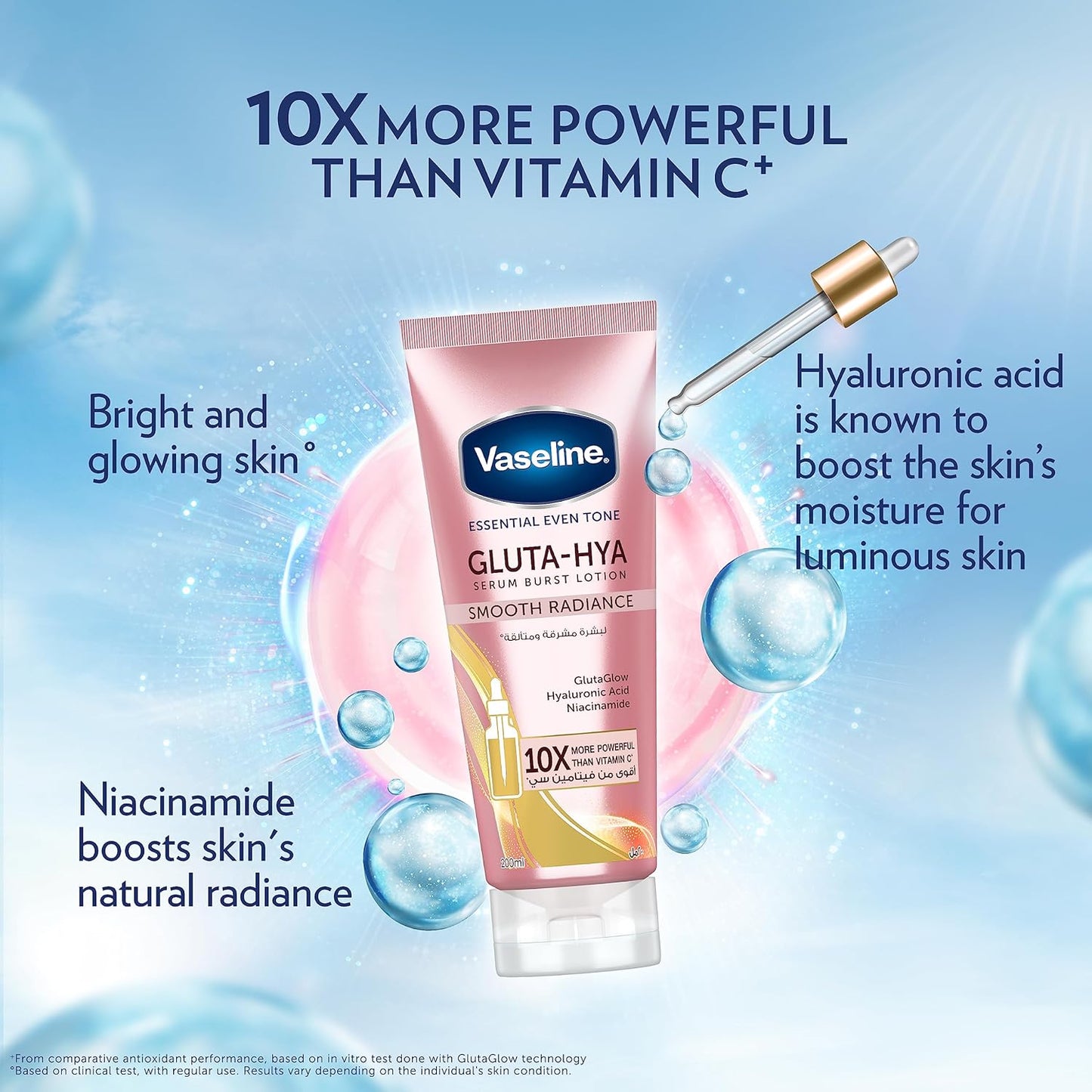 VASELINE GLUTA-HYA SERUM LOTION: DEWY RADIANCE 330ML - ZM Cosmetics