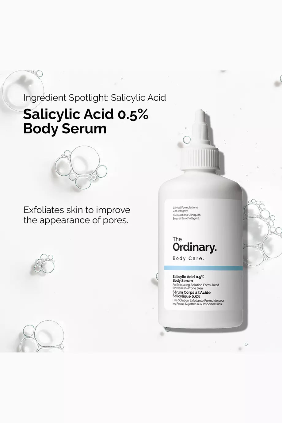The Ordinary Salicylic Acid 0.5 Body Serum, Exfoliating Treatment for Acne-Prone Skin, 8.1 Fl Oz - ZM Cosmetics