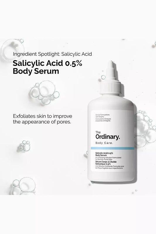 The Ordinary Salicylic Acid 0.5 Body Serum, Exfoliating Treatment for Acne-Prone Skin, 8.1 Fl Oz - ZM Cosmetics