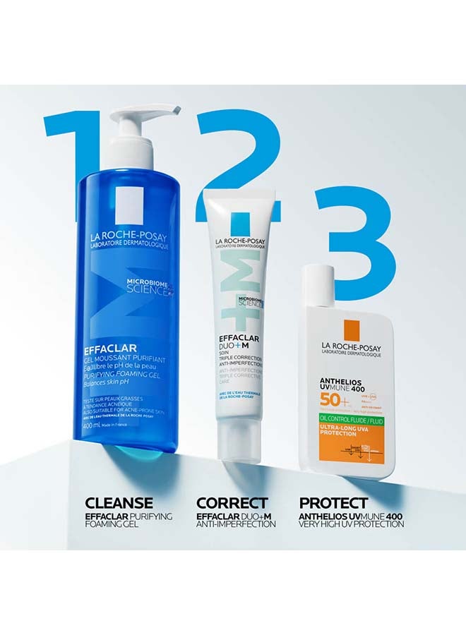 Effaclar Purifying Foaming Gel Cleanser; Acne Face Wash For Women/Men; Dermatologically-Tested Skincare Treatment For Oily & Sensitive Skin 400ml