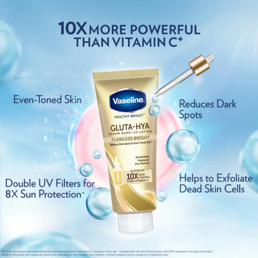 Vaseline Healthy Bright Gluta Hya Burst UV Flawless Glow Serum 300ml. - ZM Cosmetics