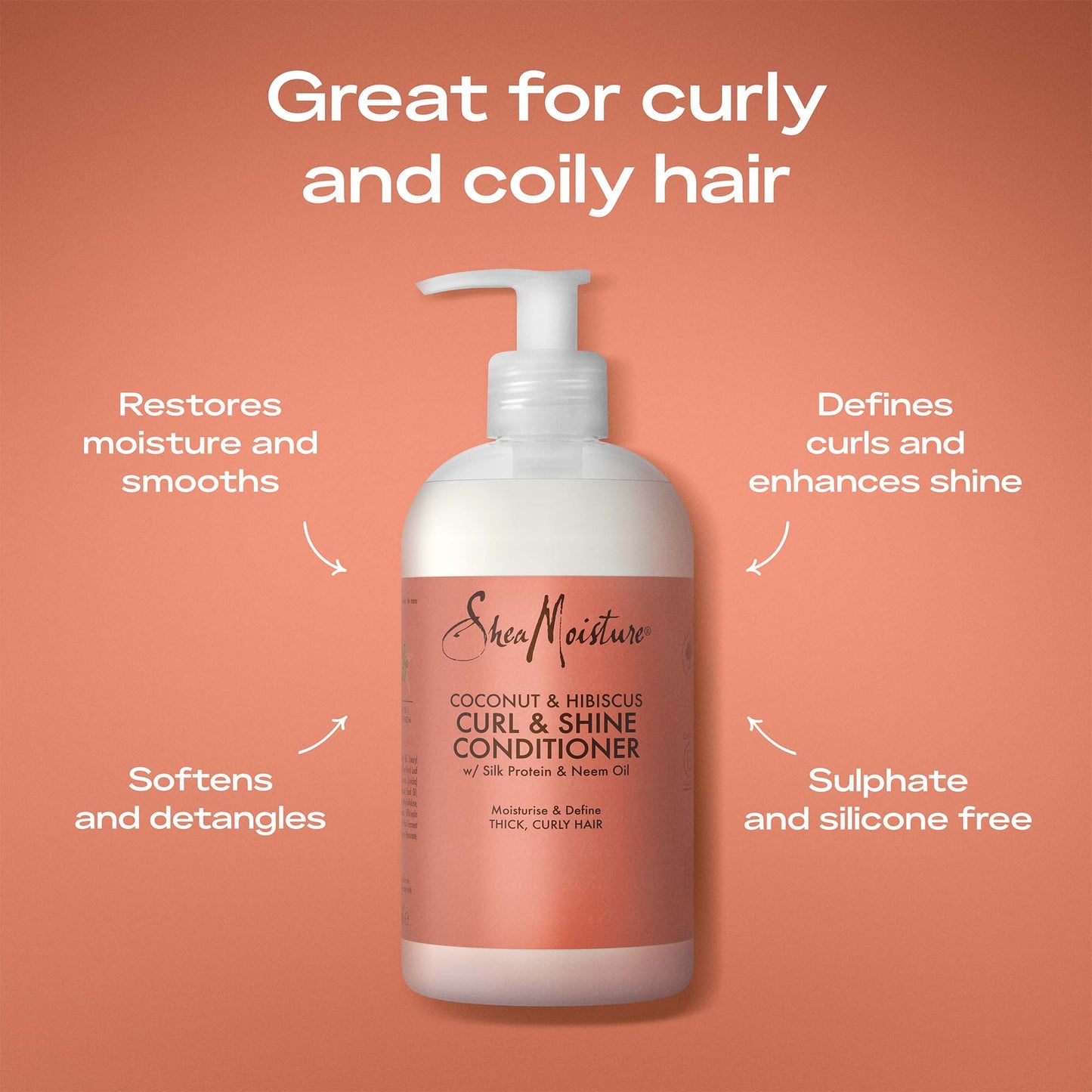 Shea Moisture Coconut and Hibiscus Curl & Shine Conditioner - ZM Cosmetics