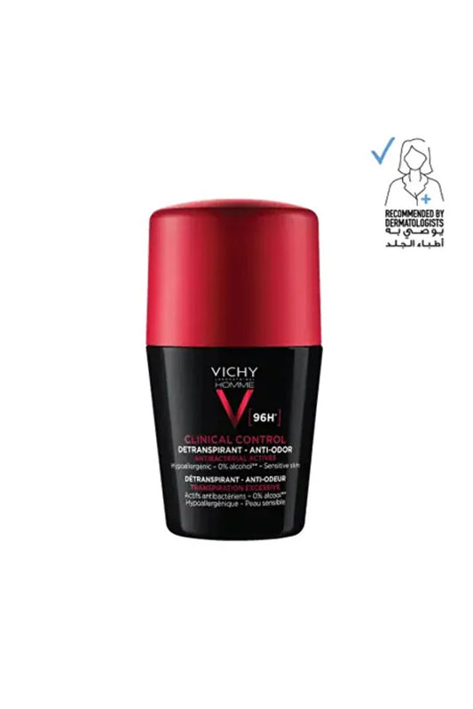 Vichy Homme Clinical Control 96HR Protection Anti-Perspirant Roll-on Deodorant 50mL - ZM Cosmetics