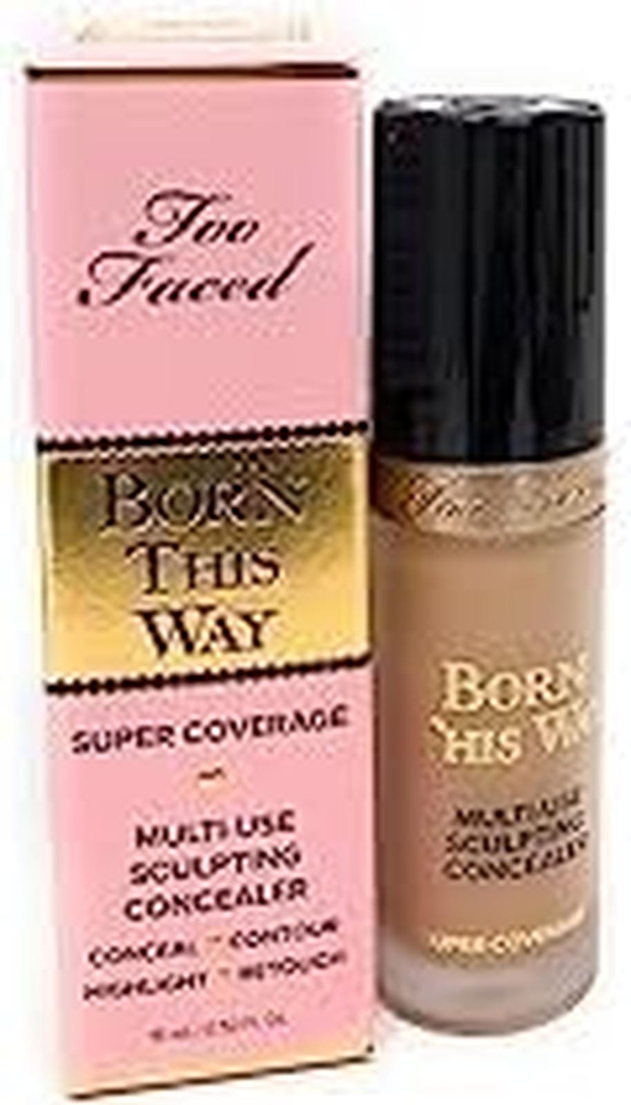 Too Faced Born This Way Super Coverage Multi-Use Concealer | Full Coverage, Oil Free, Long Lasting + Hydrating, 0.46 Fl Oz, Sand - ZM Cosmetics