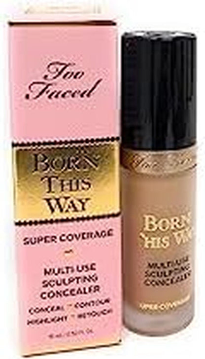 Too Faced Born This Way Super Coverage Multi-Use Concealer | Full Coverage, Oil Free, Long Lasting + Hydrating, 0.46 Fl Oz, Sand - ZM Cosmetics