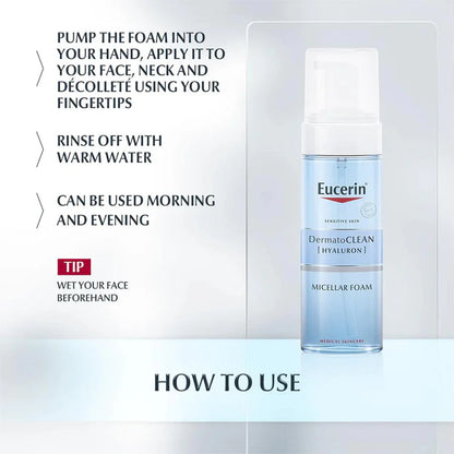 Eucerin Dermatoclean Foam Micellar (hyaluron) - ZM Cosmetics