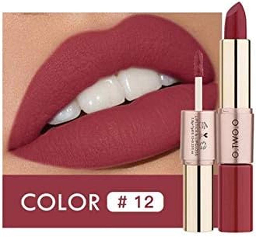 Digital Shoppy O.TWO.O 2 in 1 Matte Lipstick And Liquid Lip Gloss Makeup Cosmetics (12) - ZM Cosmetics