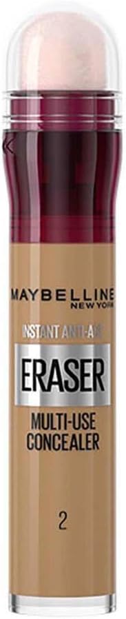 Maybelline New York Instant Anti Age Eraser Eye Concealer, Dark Circles and Blemish Concealer with Sponge, Multi-use, Ultra Blendable Formula - 02 Nude - ZM Cosmetics