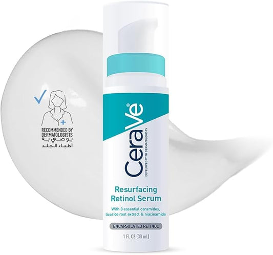 CeraVe Resurfacing Retinol Serum For Post Acne Marks, Formulated With Licorice Root Extract & Niacinamide, - ZM Cosmetics