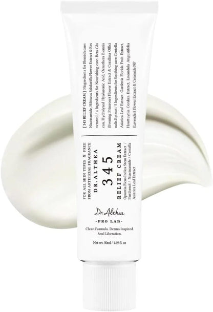 Dr.Althea 345 Relief Cream | Daily Face Moisturizer | Blemish Relief Care | Soothing Recovery & Moisture with Niacinamide, Panthenol | Korean Vegan Skincare for All Skin Types - ZM Cosmetics