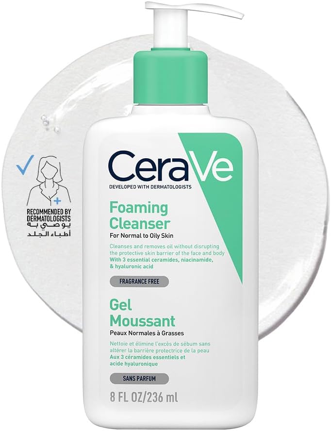 Cerave Foaming Cleanser for Normal to Oily Skin with Hyaluronic Acid 236ml - ZM Cosmetics