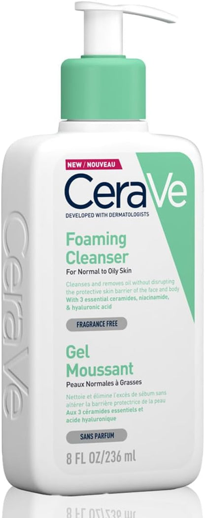 Cerave Foaming Cleanser for Normal to Oily Skin with Hyaluronic Acid 236ml - ZM Cosmetics