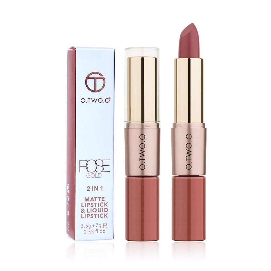 O.TWO.O double-headed non-stick cup velvet matte lasting lip gloss lipstick two-in-one 12-color lip gloss (06) - ZM Cosmetics