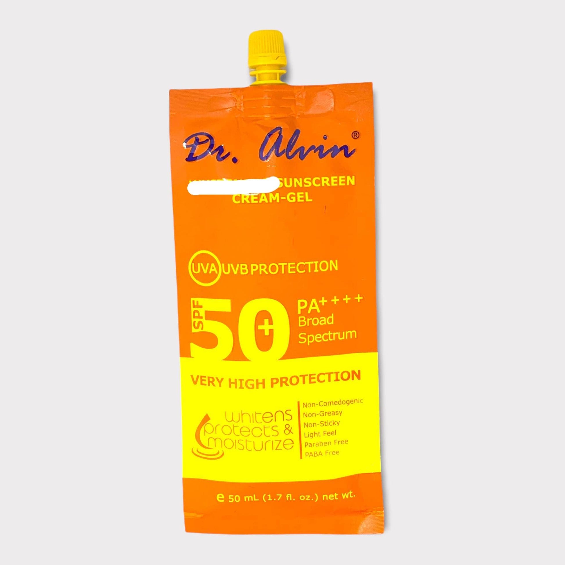 Dr. Alvin Whitening Sunscreen Cream-Gel, SPF 50, UVA/UVB Protection - ZM Cosmetics