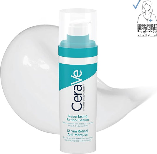 CeraVe Resurfacing Retinol Serum For Post Acne Marks, Formulated With Licorice Root Extract & Niacinamide, - ZM Cosmetics