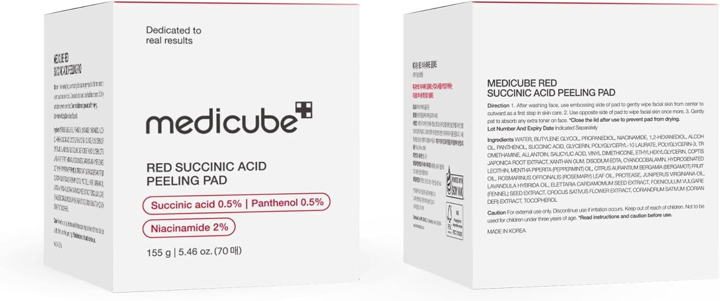 medicube Red Succinic Acid Panthenol Facial Peeling Pads