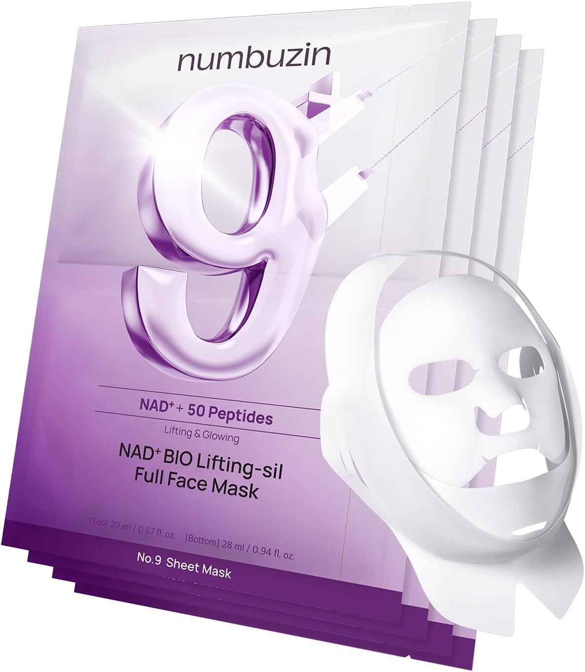 numbuzin No.9 Sheet Mask | NAD+ BIO Lifting-sil Full Face Mask