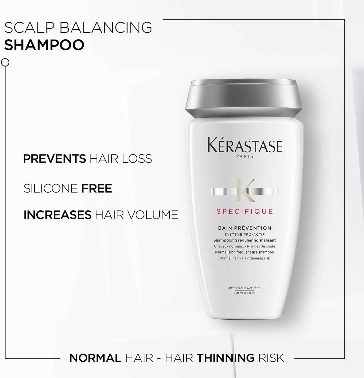 Kérastase Specifique Silicone Free Shampoo for Thinning Hair | Preventive Shampoo for Scalp Care and Fuller-Looking Hair | 250ml
