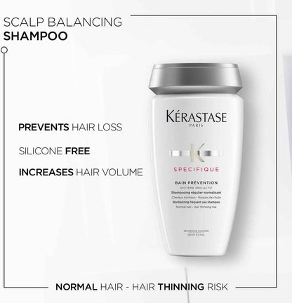 Kérastase Specifique Silicone Free Shampoo for Thinning Hair | Preventive Shampoo for Scalp Care and Fuller-Looking Hair | 250ml
