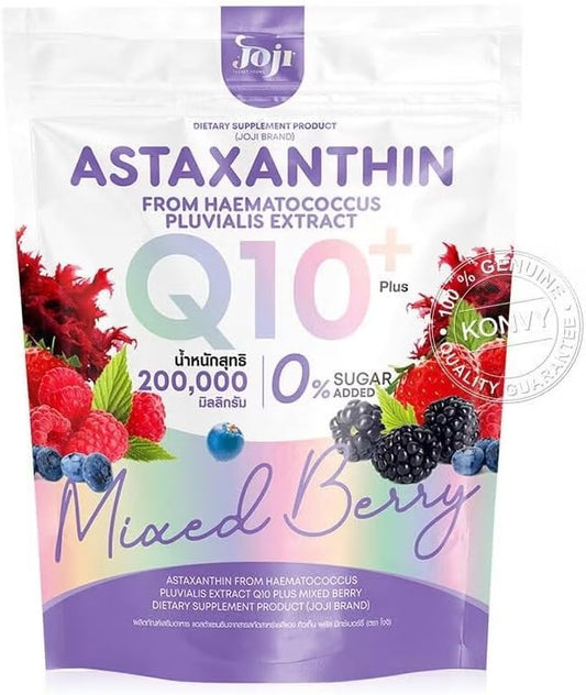 Goji Secret Young Astaxanthin Q10 Plus – Mixed Berries 0% Sugar Added | Antioxidant & Skin Rejuvenation Formula - ZM Cosmetics