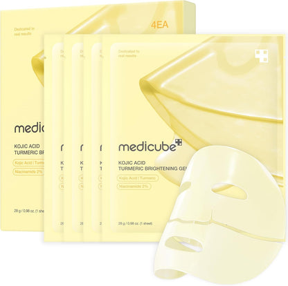 medicube Kojic Acid Turmeric Brightening Gold Jelly Gel Mask | Korean Skincare, 28g x 4ea
