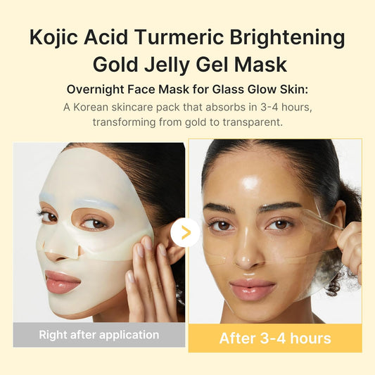 medicube Kojic Acid Turmeric Brightening Gold Jelly Gel Mask | Korean Skincare, 28g x 4ea