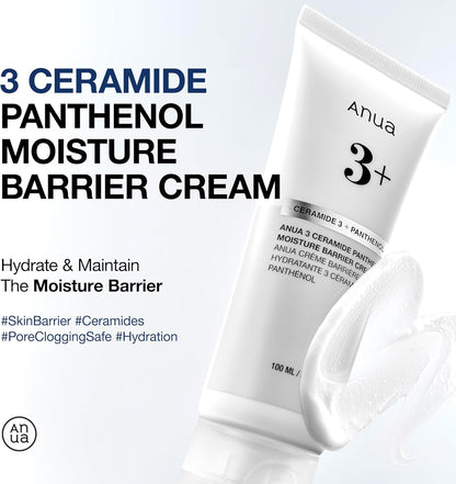 ANUA 3 Ceramide Panthenol Moisture Barrier Cream, 100ml