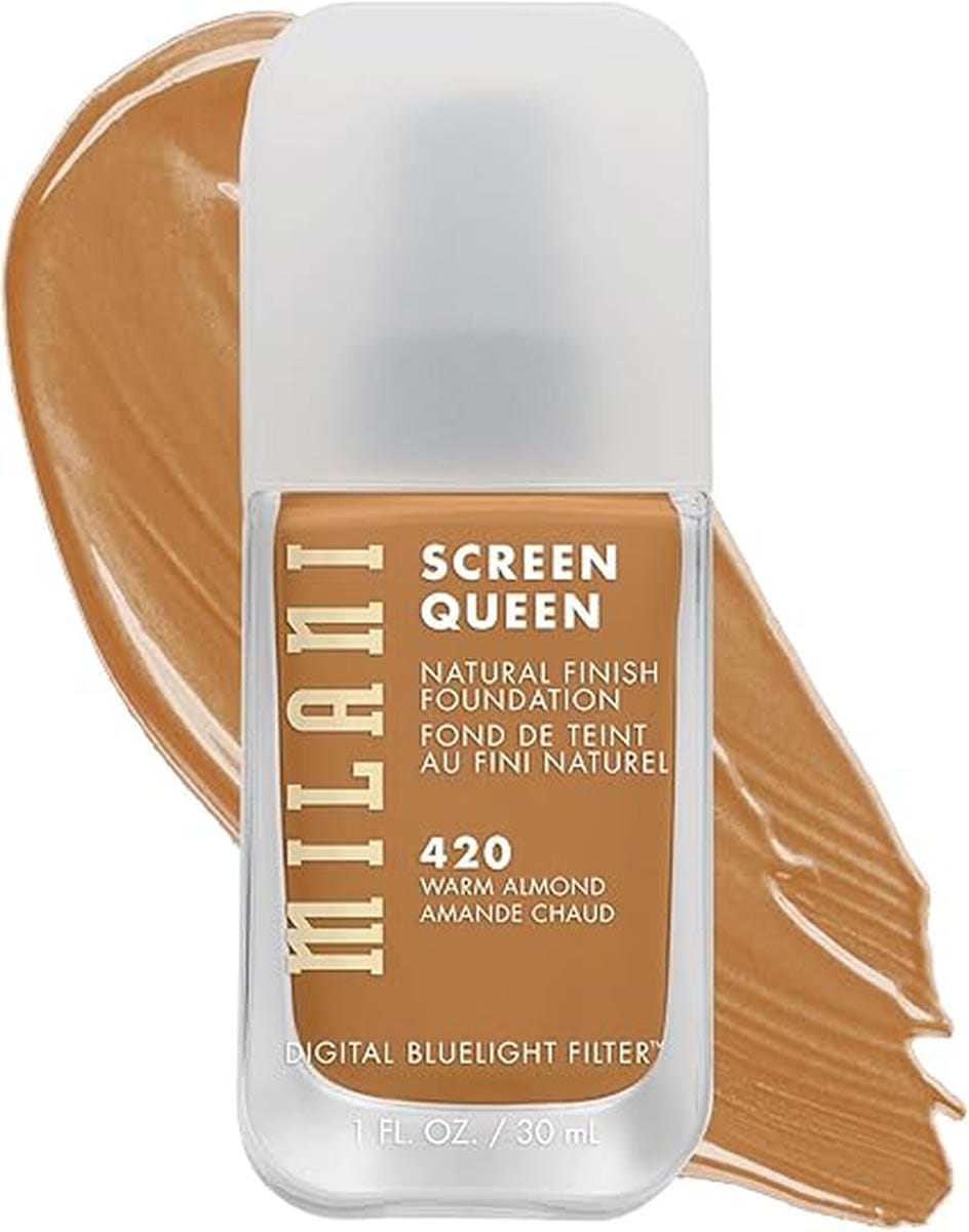 Milani Screen Queen Liquid Foundation Makeup - Cruelty Free Foundation With Digital Bluelight Filter Technology (Warm Almond)