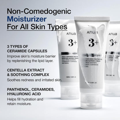 ANUA 3 Ceramide Panthenol Moisture Barrier Cream, 100ml
