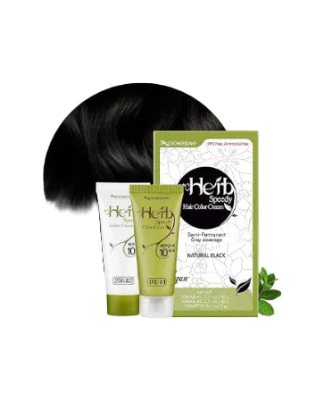 Herb Speedy PPD Free Hair Dye, Ammonia Free Hair Color Soft Black Contains Sun Protection Odorless No more Eye and/or Scalp Irritations From Coloring For Sensitive Scalp - ZM Cosmetics