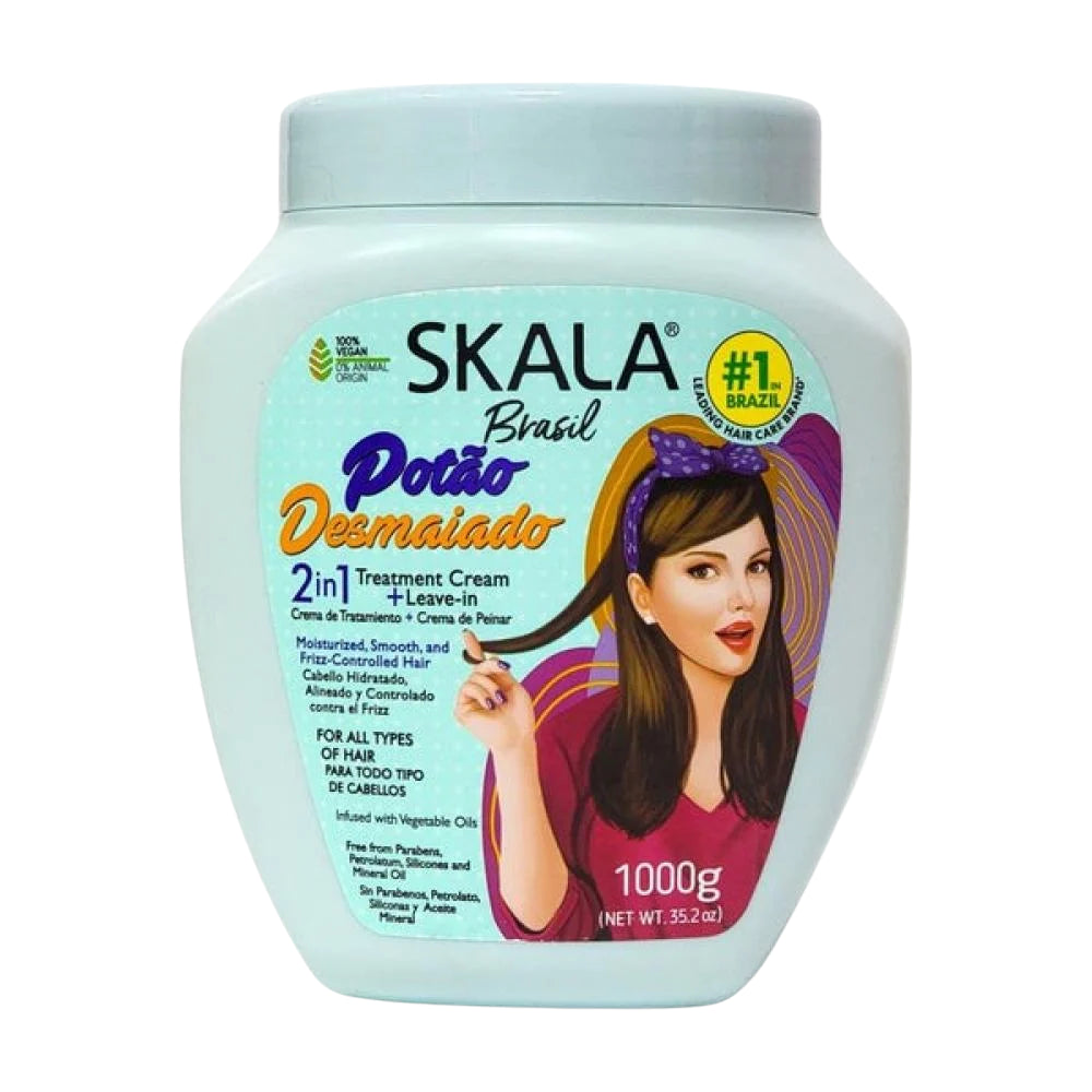 Skala Brasil hair care product jar with a woman's face on the label
