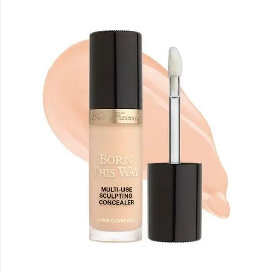 Too Faced Born This Way Super Coverage Multi-Use Concealer | Full Coverage, Oil Free, Long Lasting + Hydrating, 0.46 Fl Oz, Almond - ZM Cosmetics