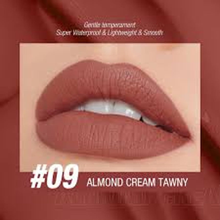 O.TWO.O HIGH ENERGY HEAVY MIST MATTE LIP GLAZE 9 ALMOND CREAM TAWNY - ZM Cosmetics