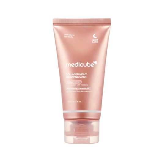 medicube Collagen Overnight Wrapping Peel Off Facial Mask Pack - Elasticity & Hydration Care, Reduces Sagging & Dullness - Hydrolyzed Collagen For Glowing Skin - Korean Skin Care, 2.53 fl.oz - ZM Cosmetics