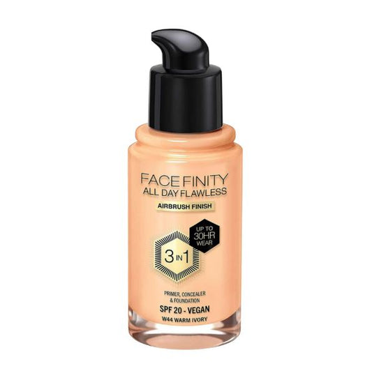 Max Factor Facefinity All Day Flawless Foundation - W44 Warm Ivory, 30ml - ZM Cosmetics