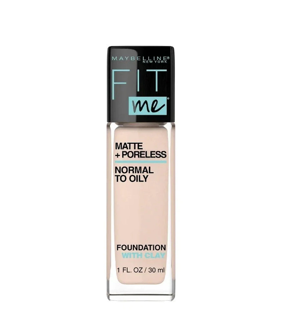 Maybelline Fit Me Matte Poreless Liquid Oil-Free Foundation Makeup, Natural Ivory, 1 Count (Packaging May Vary) - ZM Cosmetics