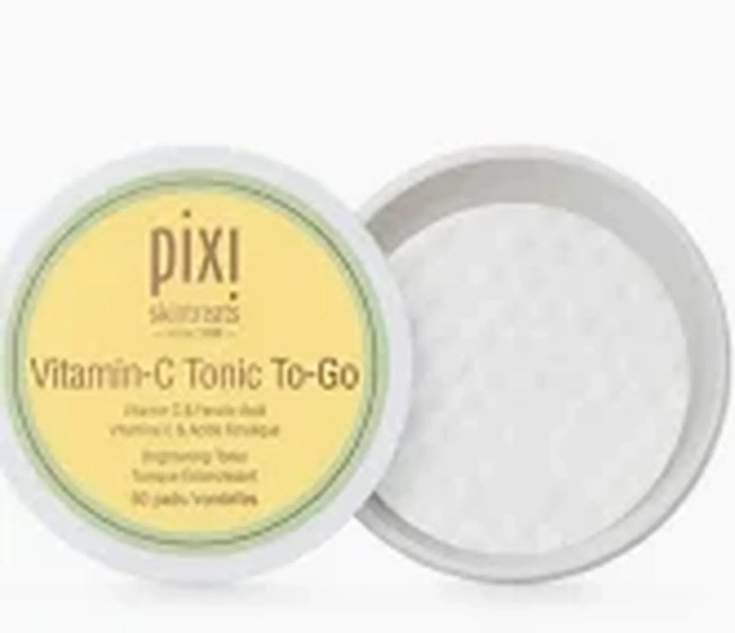 Pixi Vitamin-C Tonic to-Go, Brightening & Toning Pads Containing Vitamin-C & Probiotics, Boosting Skin Luminosity, Alcohol-Free Daily Balancing Toner Pads On The Go, 60 Pads - ZM Cosmetics
